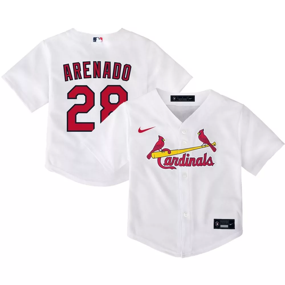 Nolan Arenado 28 Cardinals Jersey White Men Red Home