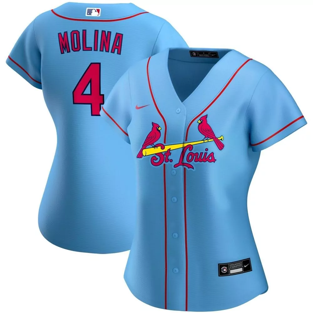 Yadier Molina 4 Jersey Blue St. Louis Cardinals Women Alternate Red