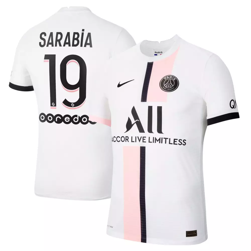Paris Saint 19 Jersey White Saint-germain Ligue Uber Eats Men Authentic Black Pink