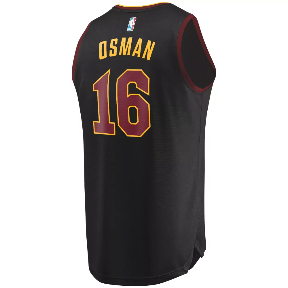 Cedi Osman 16 Cleveland Cavaliers Jersey Black Men NBA Maroon Gold Replica