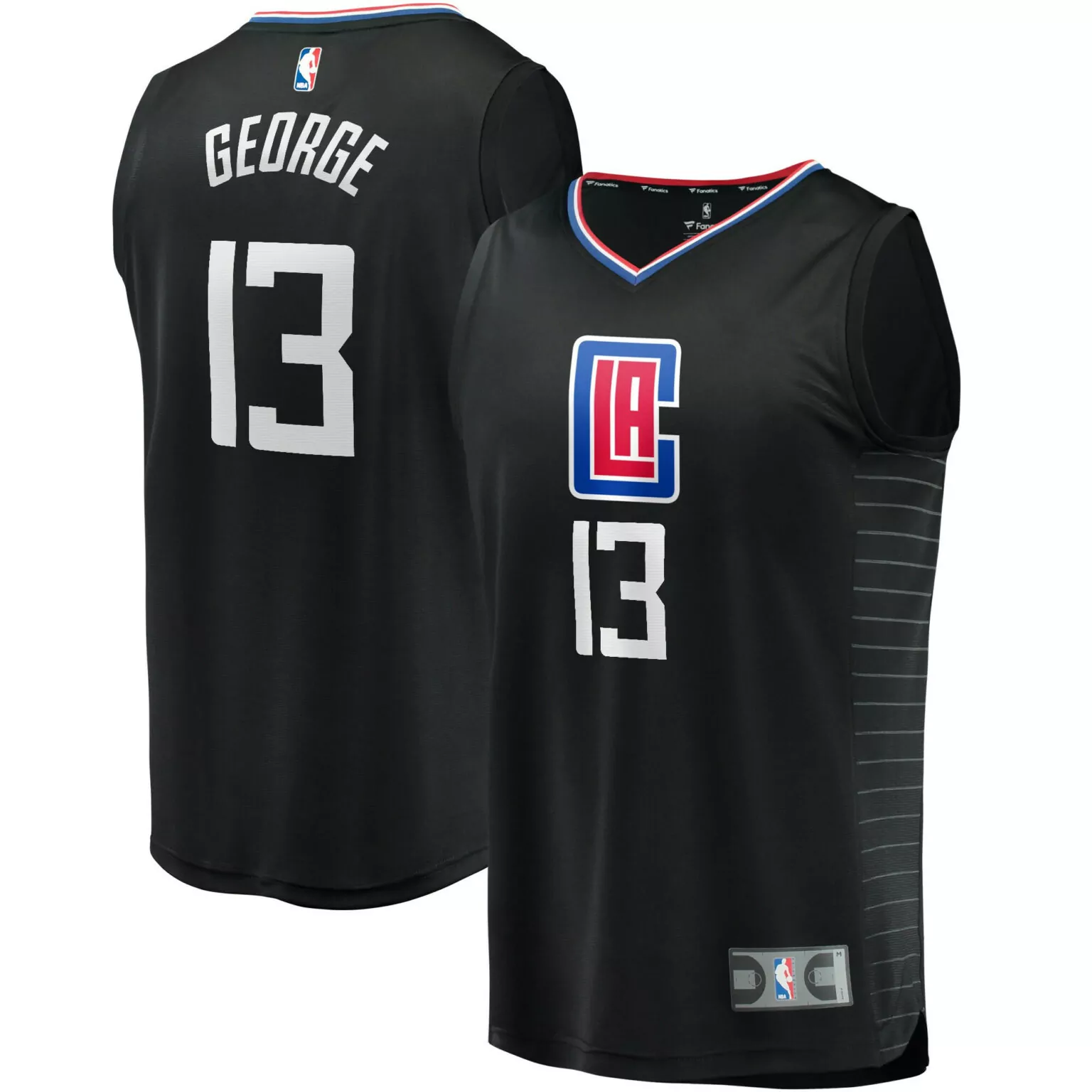Paul George 13 Jersey Black Los Angeles Clippers Men Standard White Red Blue