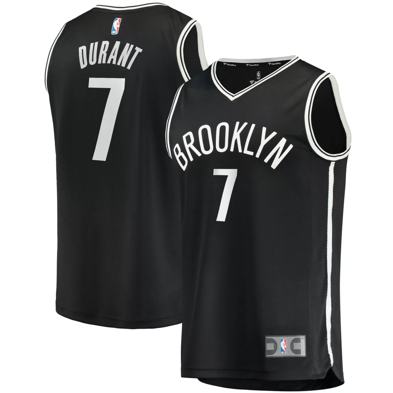 Kevin Durant 7 Brooklyn Nets Jersey Black Men Replica White Icon