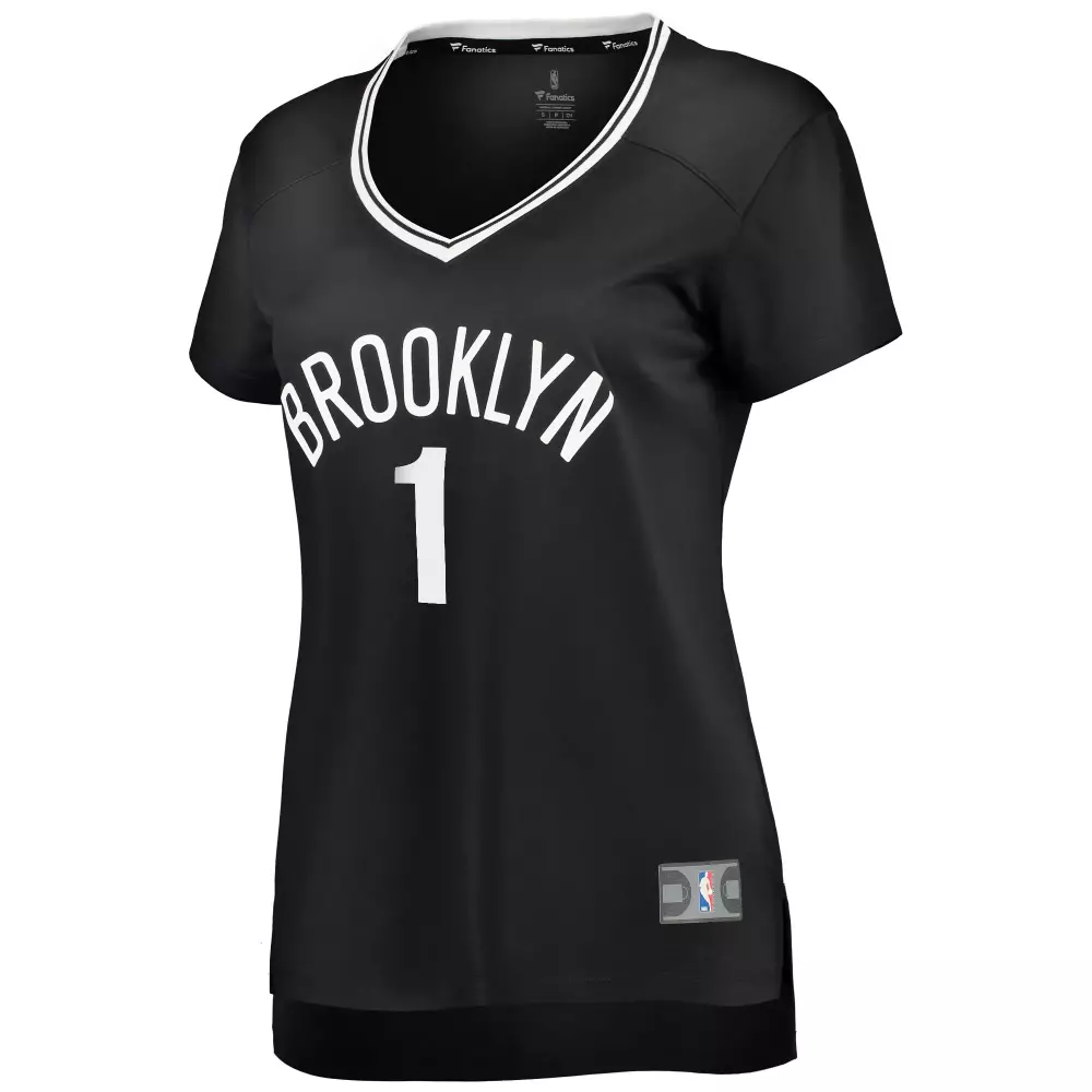 Unavailable 1 Brooklyn Nets Jersey Black Women Replica White Icon