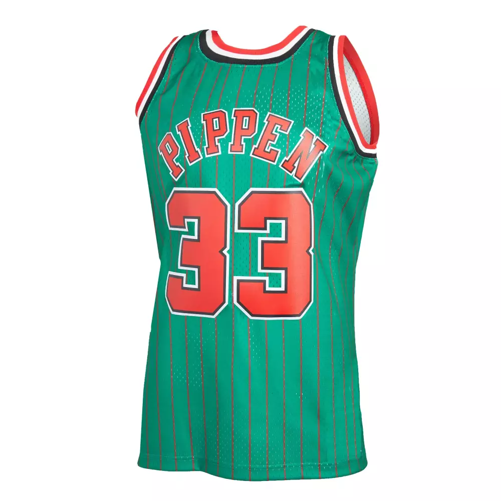 Scottie Pippen 33 Chicago Bulls Jersey Green 1995-96 Season Men Red White Hardwood