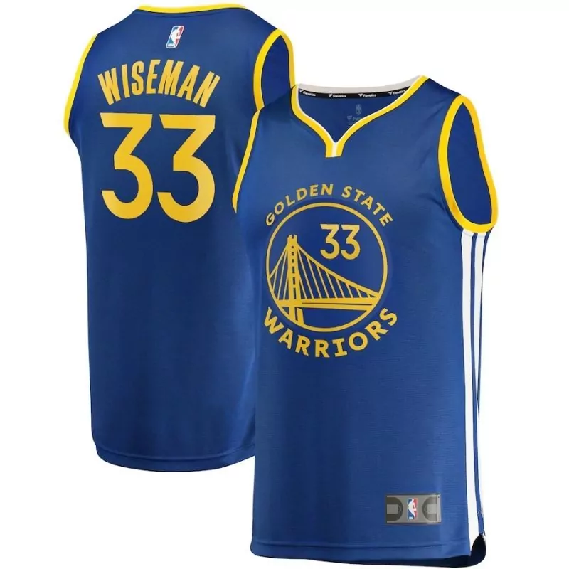 James Wiseman 33 Jersey Blue Golden State Warriors Men Yellow White