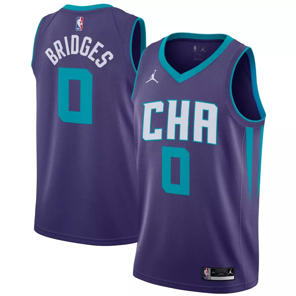Miles Bridges Charlotte Hornets Jersey Purple Men NBA Teal White
