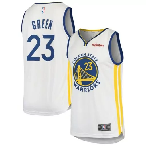 Draymond Green 23 Jersey White Golden State Warriors Rakuten Men Blue Yellow