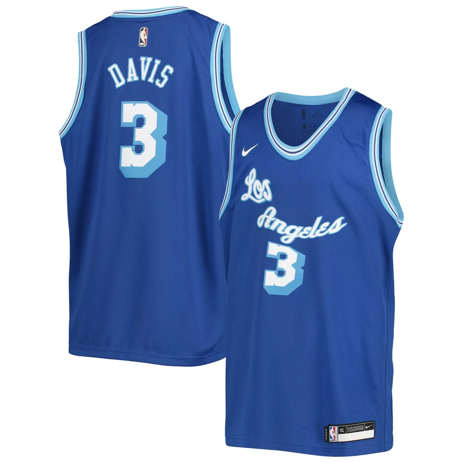 Davis 3 Los Angeles Lakers Jersey Royal Blue Men Light White Classic