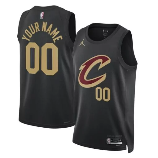 Custom Cleveland Cavaliers Jersey Black Men Player Gold Maroon Unisex