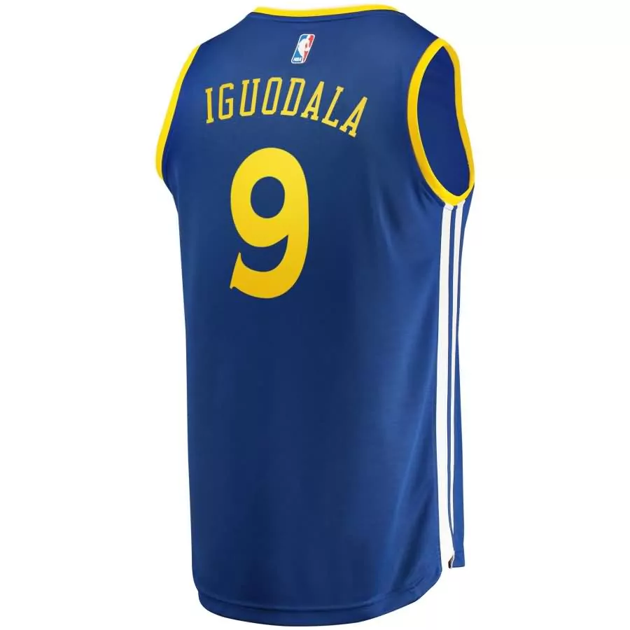 Andre Iguodala 9 Jersey Blue Golden State Warriors Men Yellow White Icon