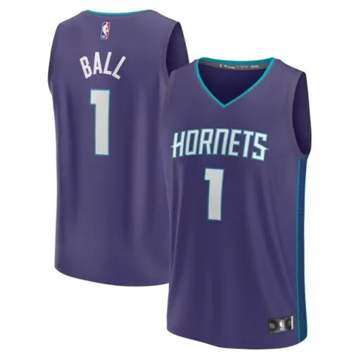 Lamelo Ball 1 Charlotte Hornets Jersey Purple Men Teal White