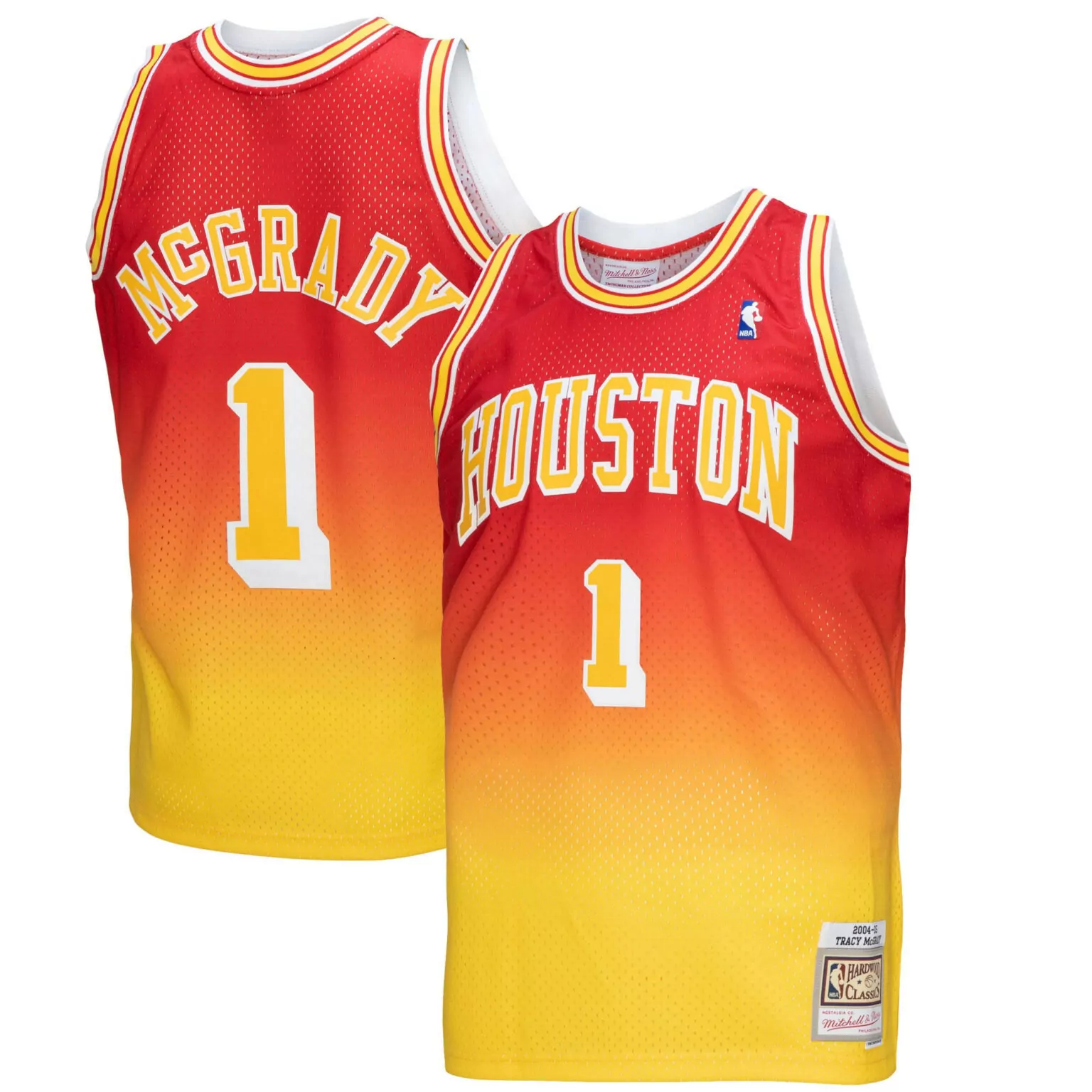 Tracy Mcgrady 1 Houston Rockets Jersey Red Hardwood Classics Men Alternate Split Design