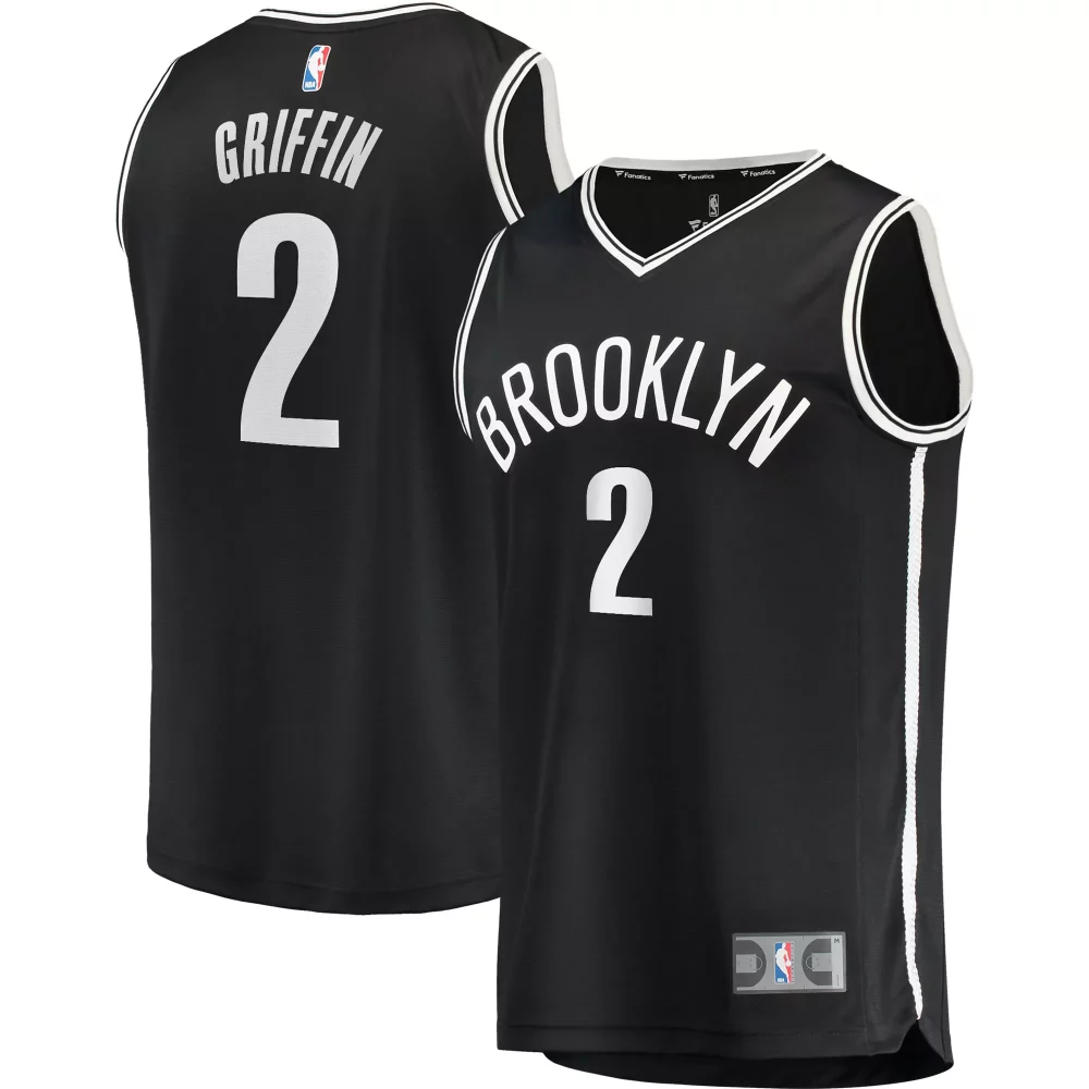 Blake Griffin 2 Brooklyn Nets Jersey Black Men White Replica Icon