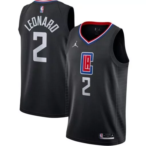 Kawhi Leonard 2 LA Clippers Jersey Black Men White Red Blue