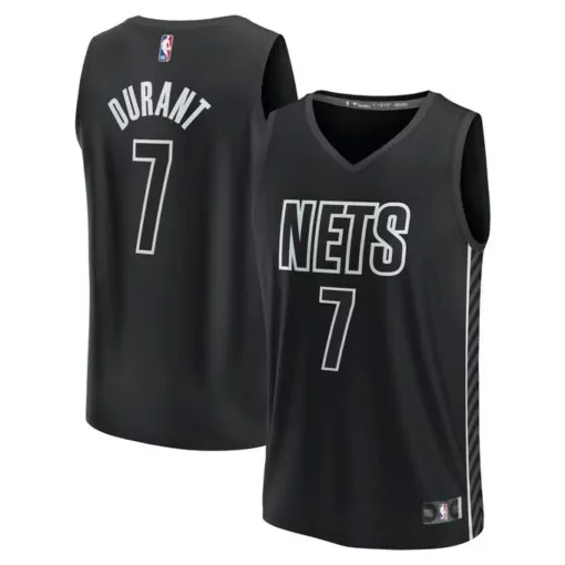 Kevin Durant 7 Nets Jersey Black Men Standard White