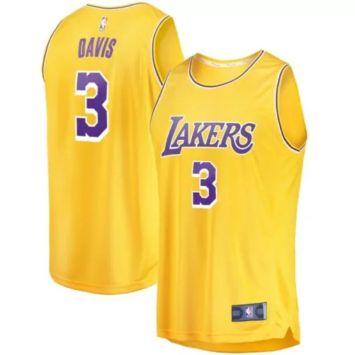 Davis 3 Lakers Jersey Yellow Men Purple Icon