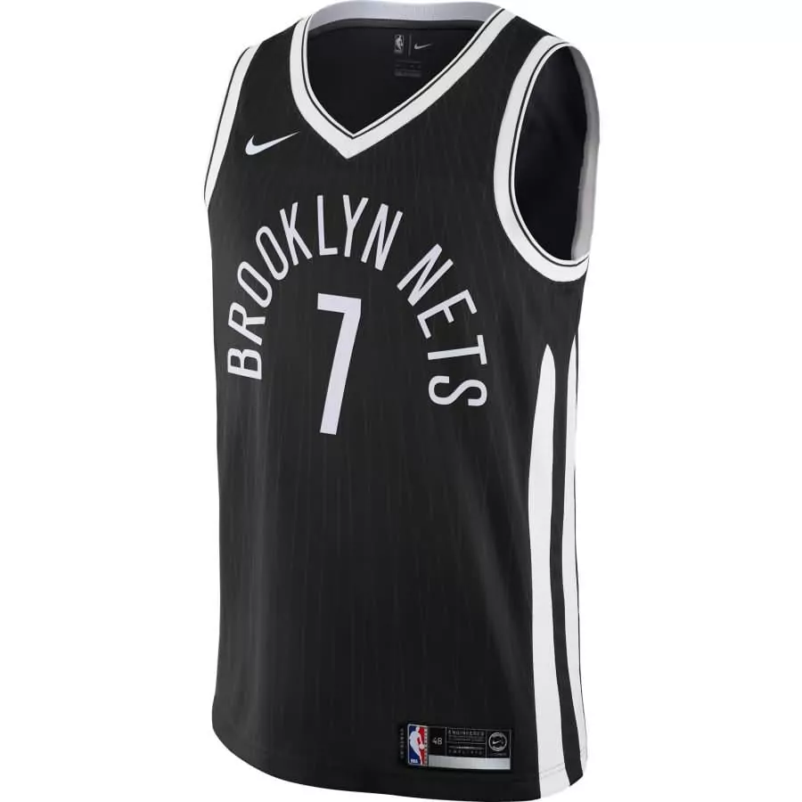 Jeremy Lin 7 Brooklyn Nets Jersey Black Men NBA White Swingman