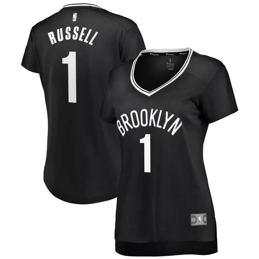 Dangelo Russell 1 Brooklyn Nets Jersey Black Women White Replica Icon