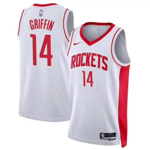Blake Griffin 14 Rockets Jersey White Men Red Stitched