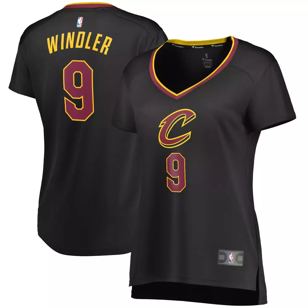 Dylan Windler 9 Jersey Black Cleveland Cavaliers Women Replica Maroon Gold