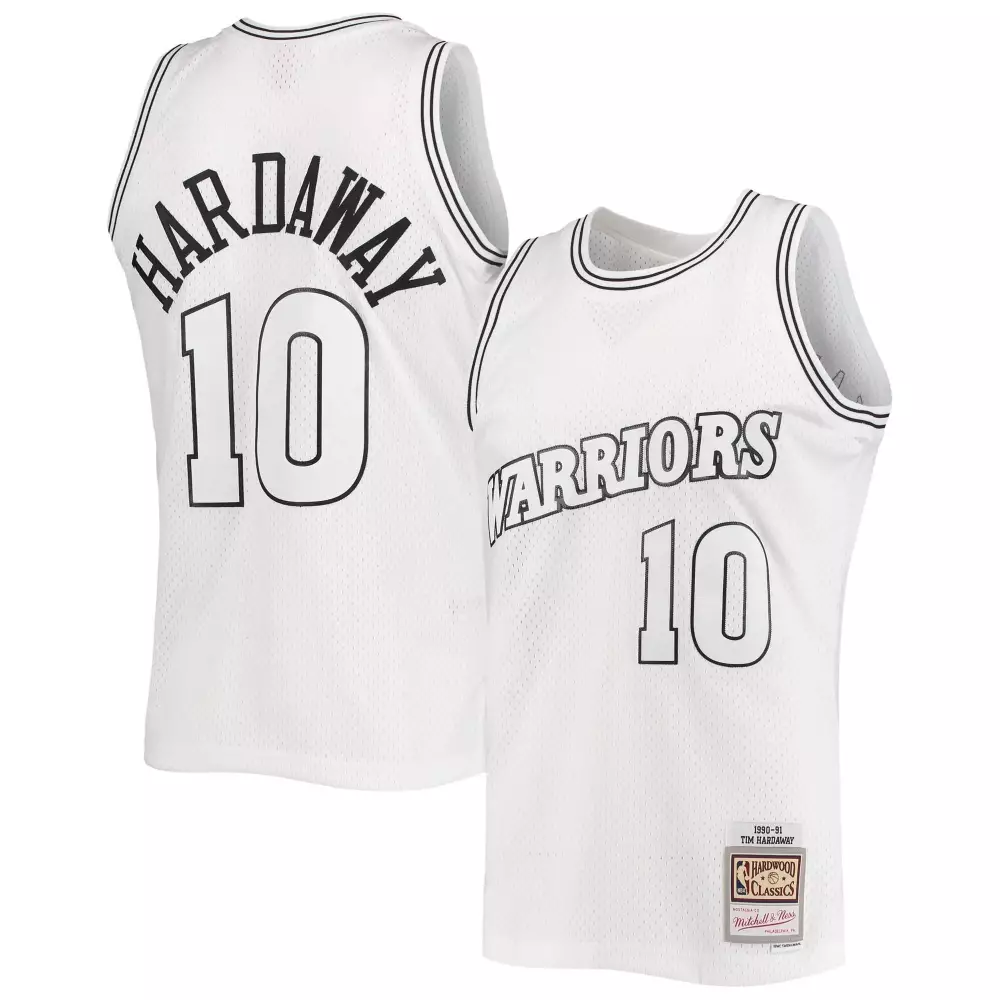 Tim Hardaway 10 Warriors Jersey White 1990-91 Mitchell Ness Hardwood Classics 1990