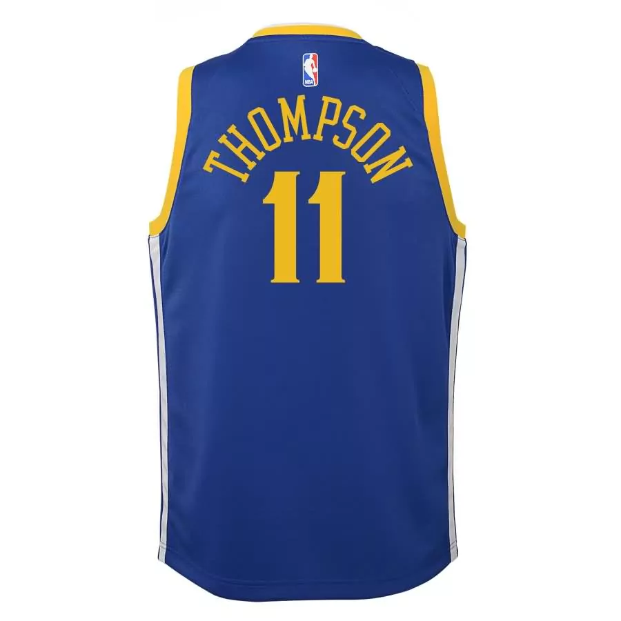 Klay Thompson 11 Jersey Royal Blue Golden State Warriors Men Swingman Yellow White
