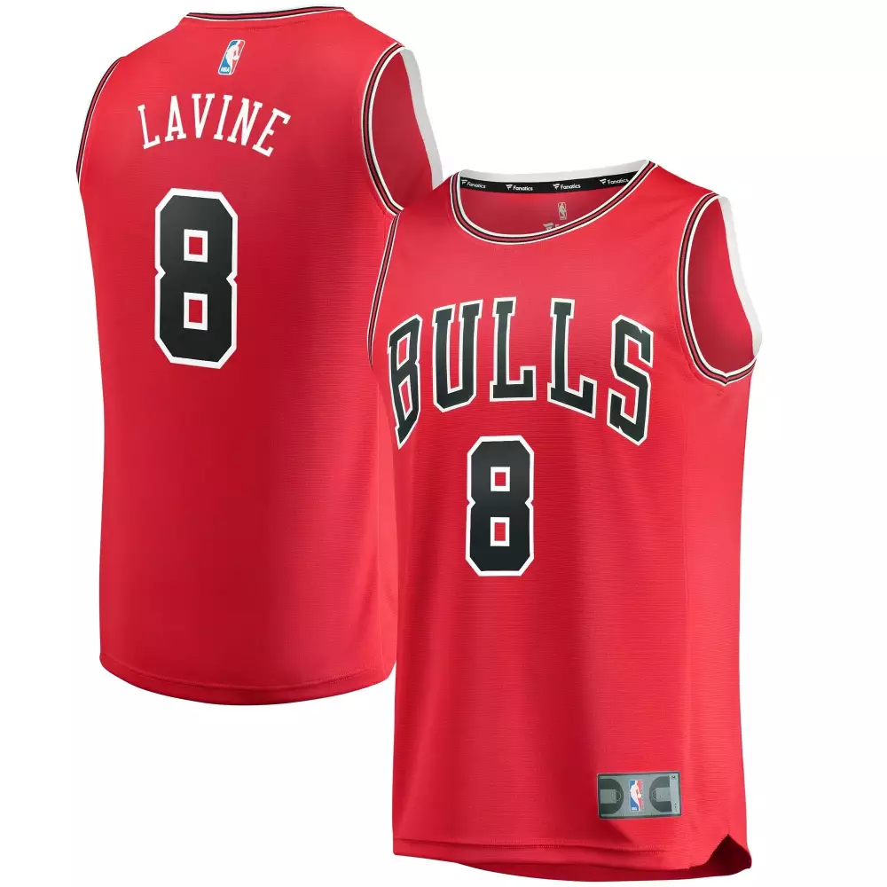 Zach Lavine 8 Bulls Jersey Red Men White Black Icon