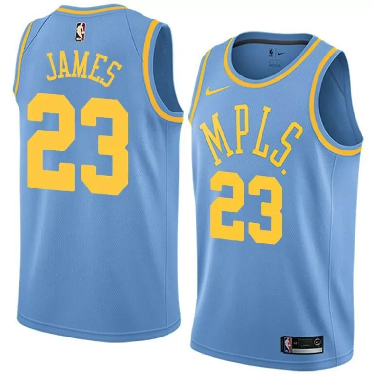 Lebron James 23 Mpls Jersey Light Blue Men Yellow