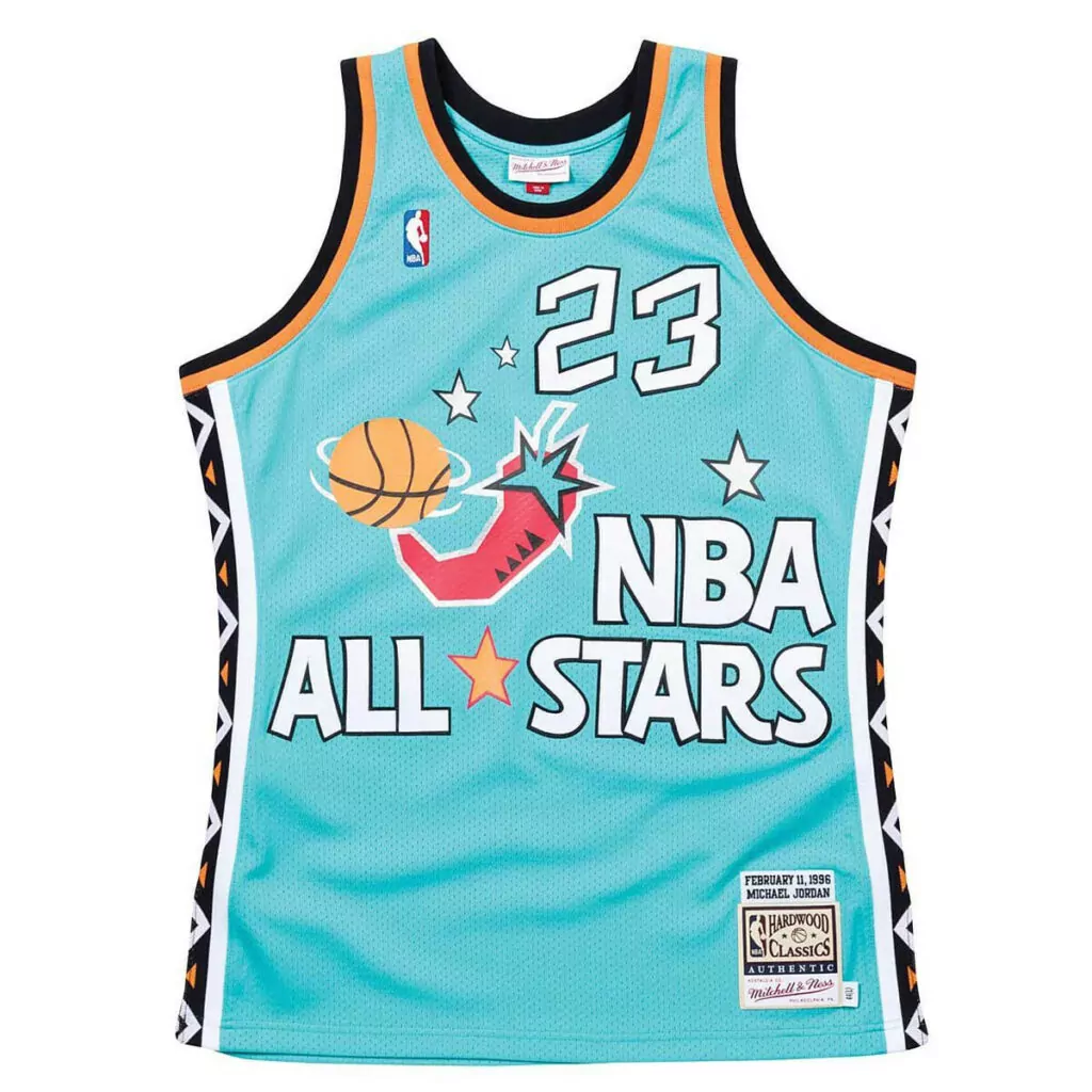 Michael Jordan 23 NBA All-stars Jersey Teal 1996 All-star Game Hardwood Classics Authentic Mitchell Ness