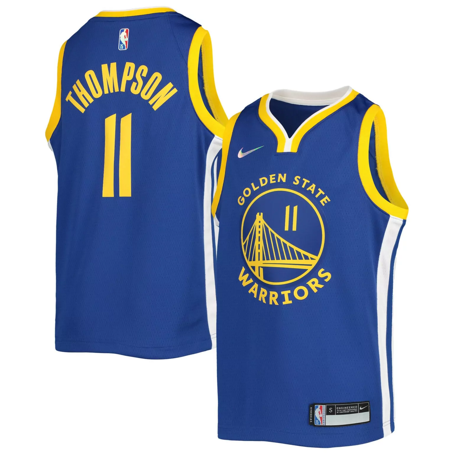 Klay Thompson 11 Jersey Blue Golden State Warriors 75th Anniversary Men Swingman