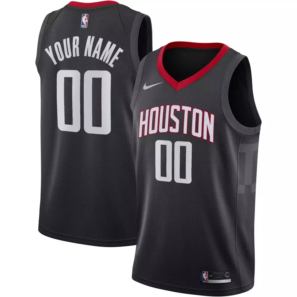 Custom Houston Rockets Jersey Gray Men Red White
