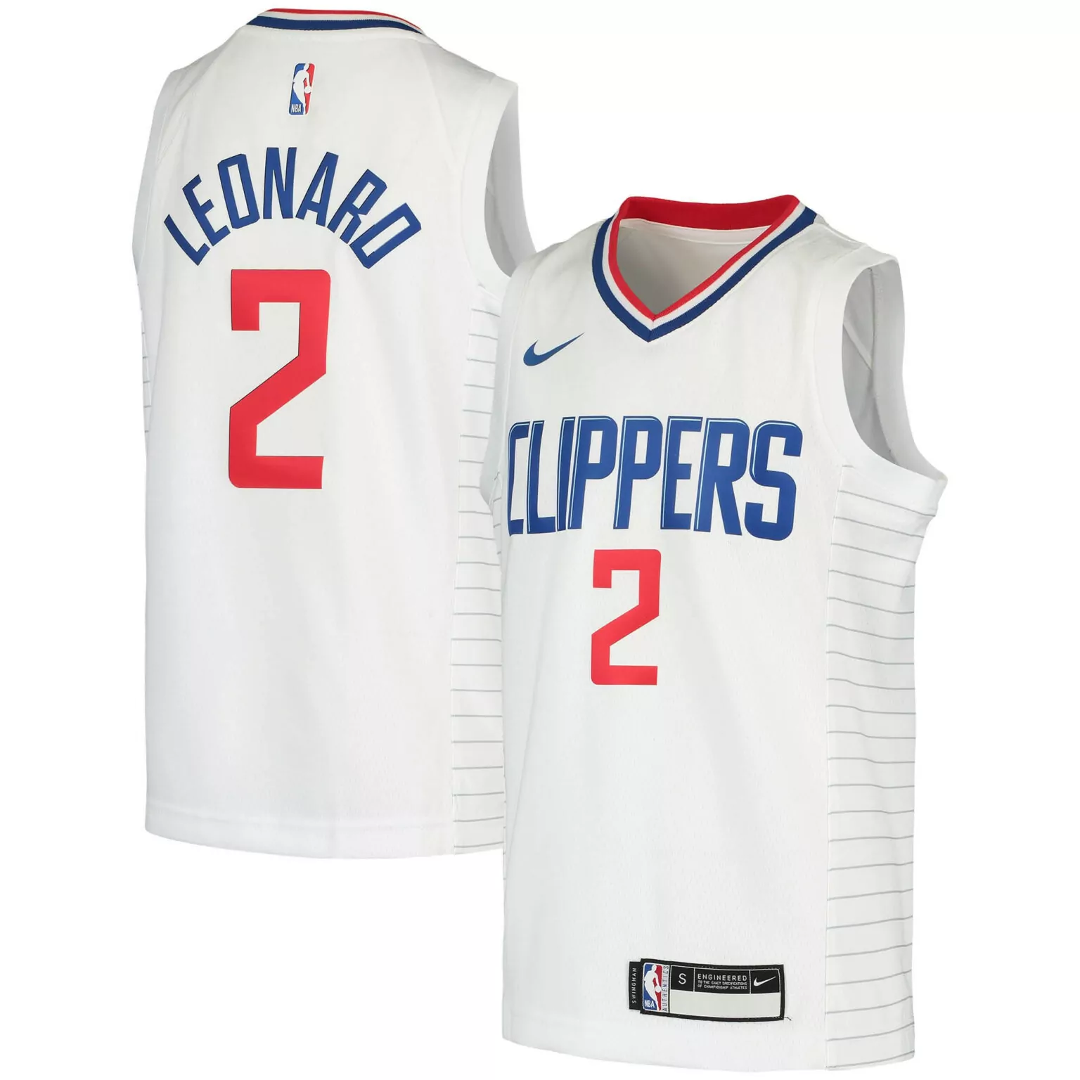 Kawhi Leonard 2 Jersey White Los Angeles Clippers Men Swingman Blue Red