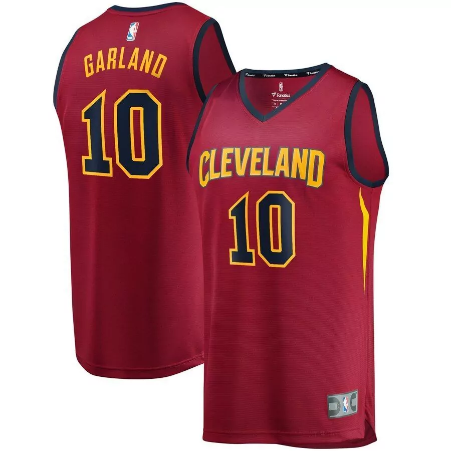 Darius Garland 10 Jersey Maroon Cleveland Cavaliers Men Authentic Navy Yellow Icon