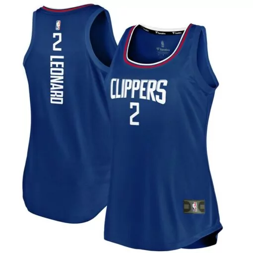 Kawhi Leonard 2 Clippers Jersey Blue Men White Red