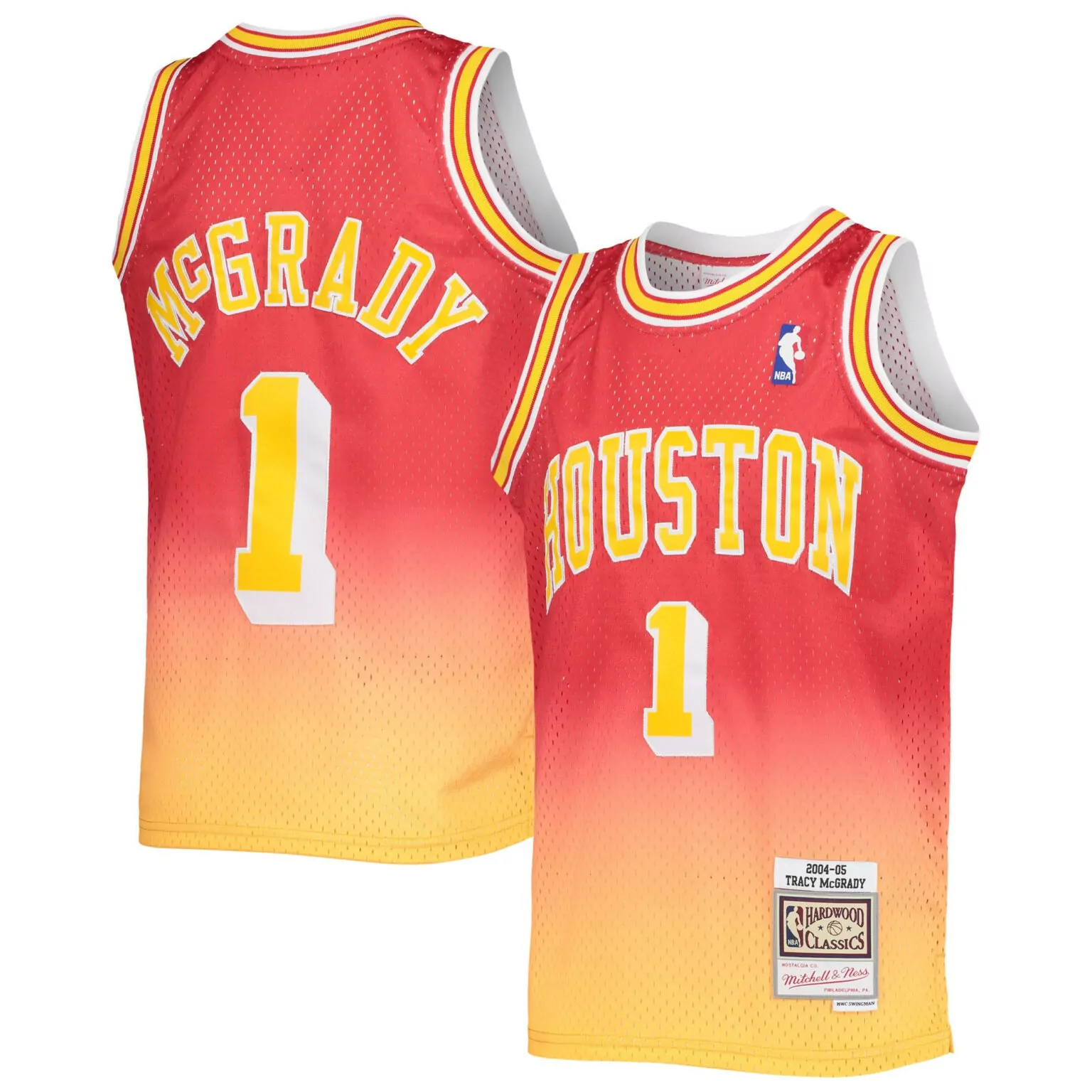 Tracy Mcgrady 1 Houston Rockets Jersey Red 2004-05 Hardwood Classics 2004 Men Alternate