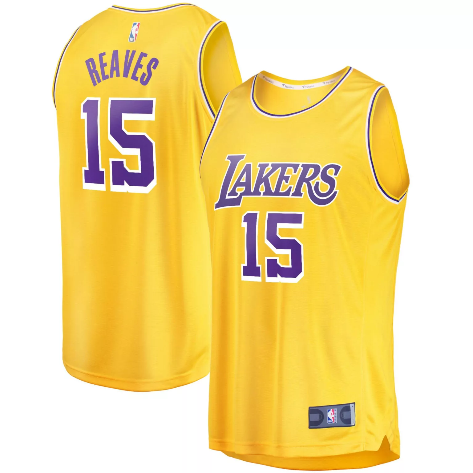 Austin Reaves 15 Lakers Jersey Yellow Men Purple White Icon