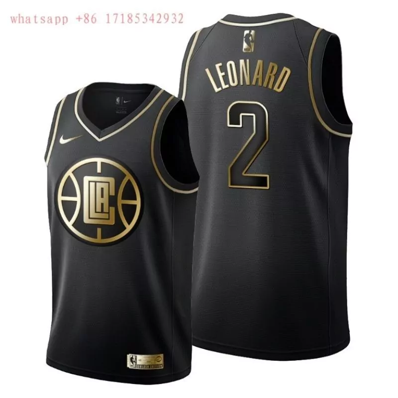 Kawhi Leonard 2 LA Clippers Jersey Black City Edition Men Gold