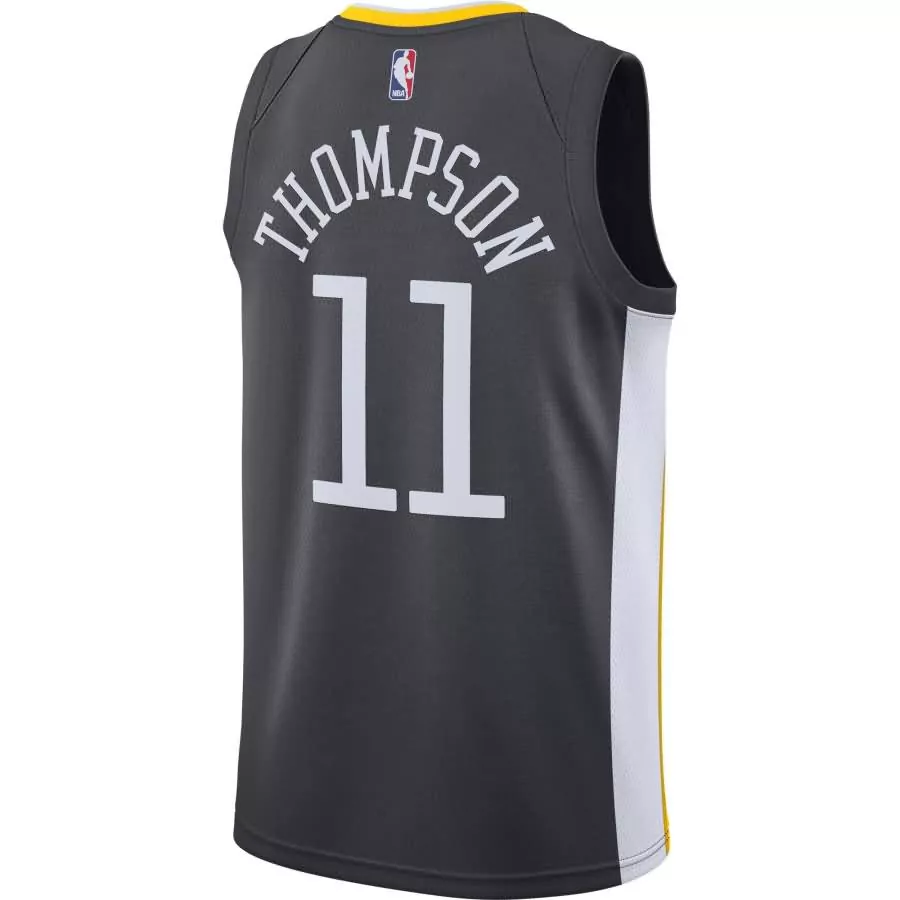 Klay Thompson 11 Jersey Gray Golden State Warriors Men Alternate White Yellow Swingman