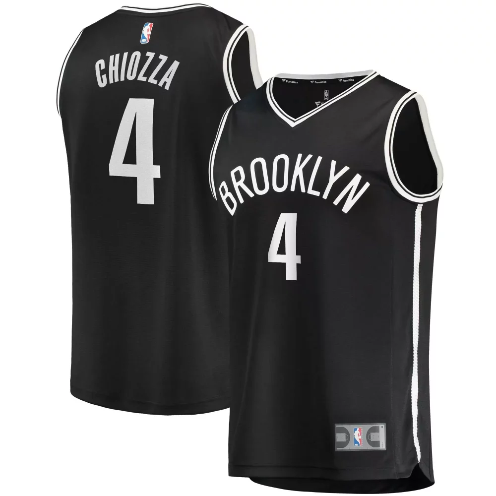 Chris Chiozza 4 Brooklyn Nets Jersey Black Men NBA White Icon