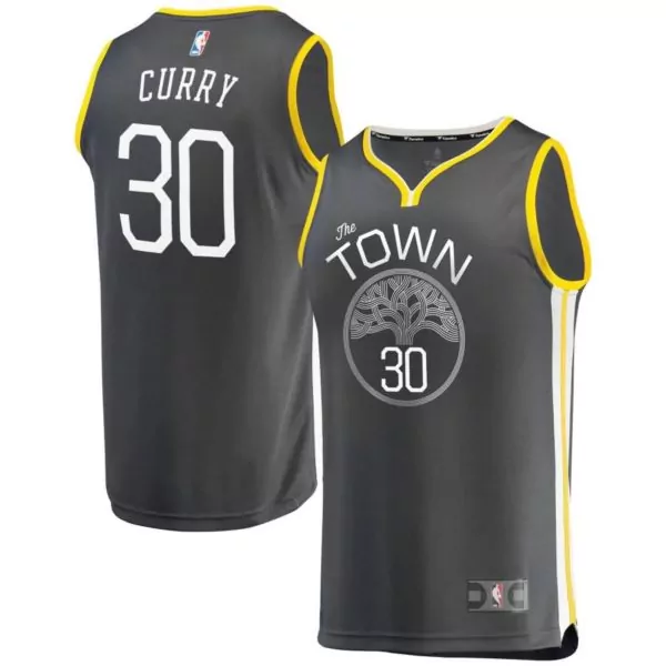 Stephen Curry 30 Jersey Gray Golden State Warriors Men Yellow White