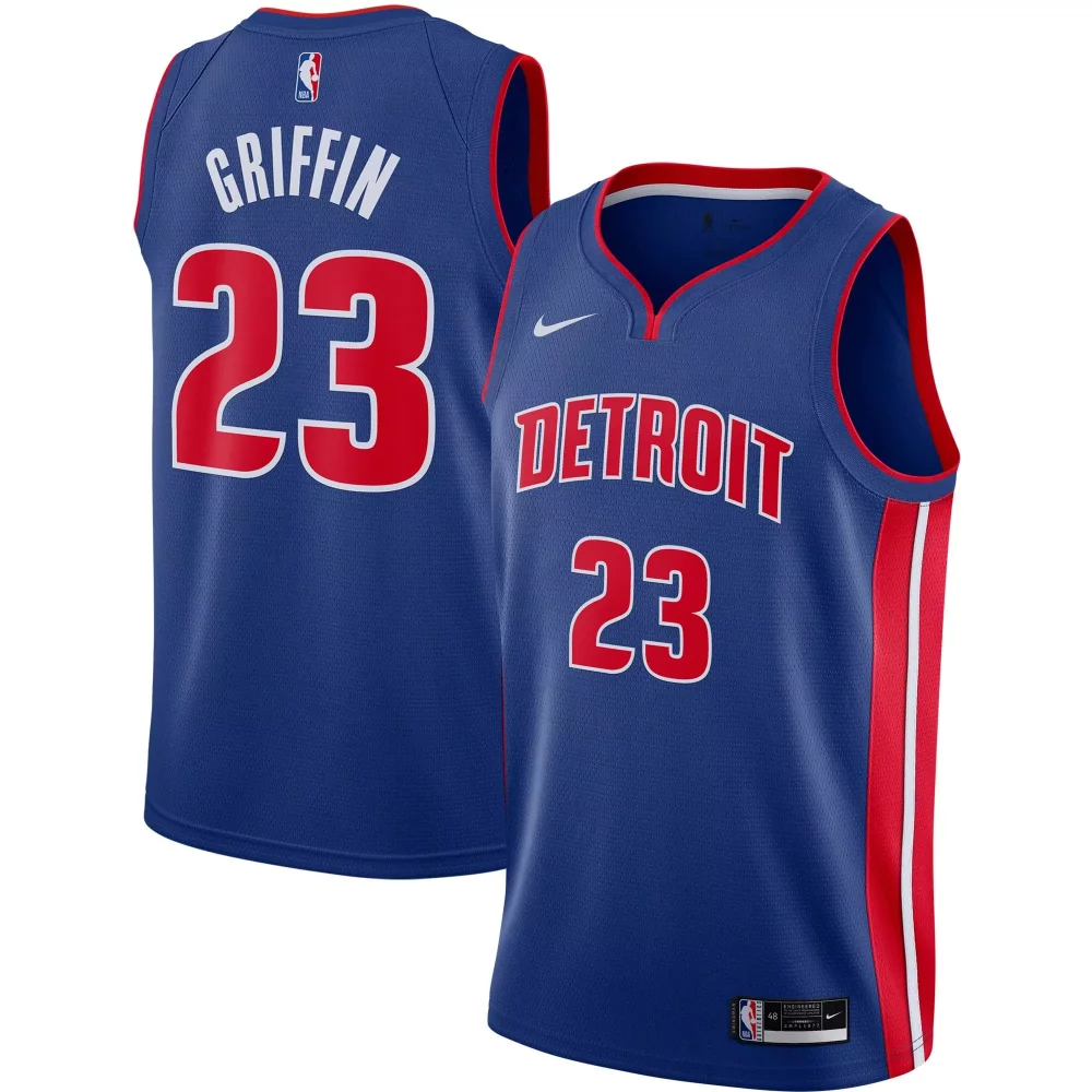 Blake Griffin 23 Detroit Jersey Blue Men NBA Red White Icon