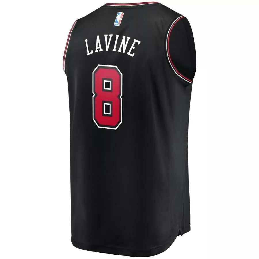 Zach Lavine 8 Bulls Jersey Black Men Standard Red White Replica