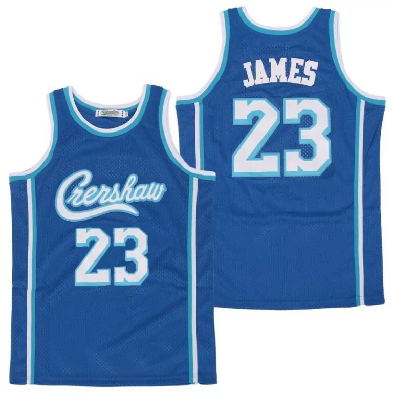 Lebron James 23 Gershaw Jersey Blue Men White Light