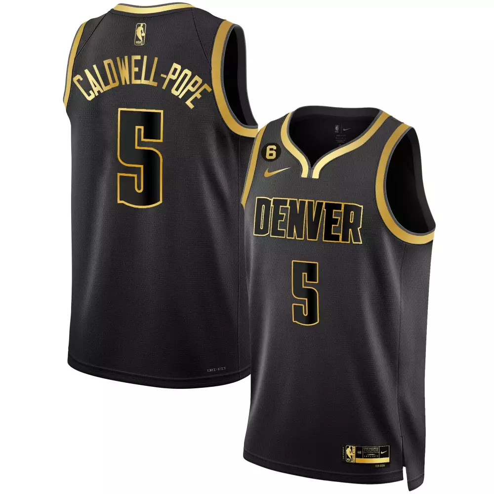 Kentavious Caldwell-pope 5 Jersey Black Denver Nuggets Men Alternate Gold Collection