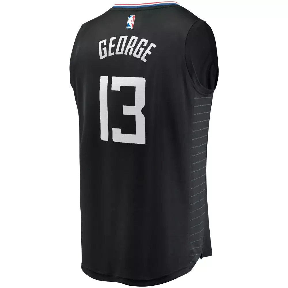 Paul George 13 Jersey Black Los Angeles Clippers Men Swingman White Red Blue