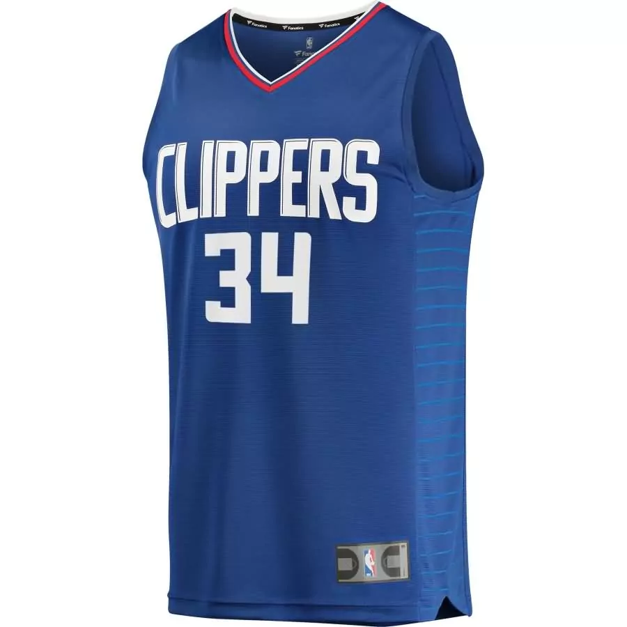 Tobias Harris 34 LA Clippers Jersey Blue Men Replica White Red Icon