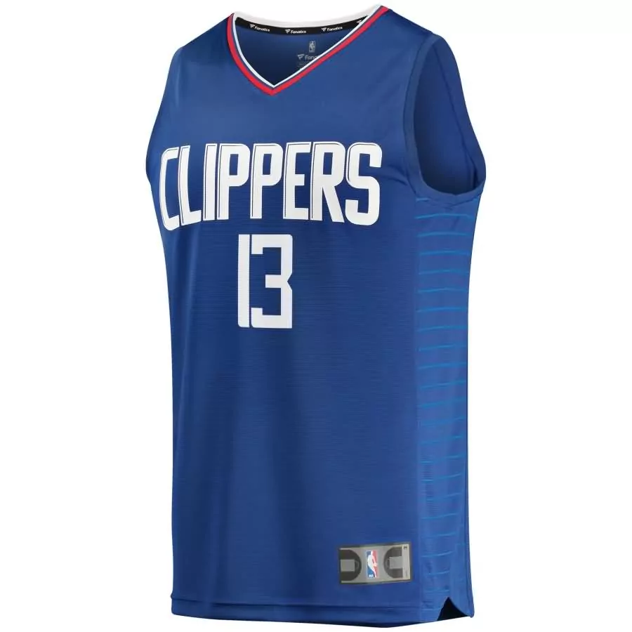 Custom LA Clippers 13 Jersey Royal Blue Men White Red Icon