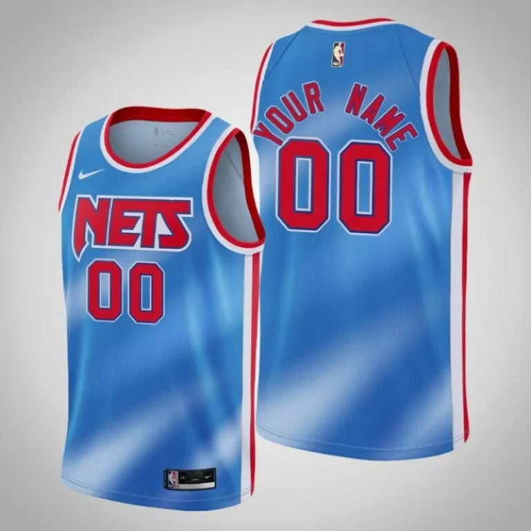 Custom Nets Jersey Blue Men Red White Personalized