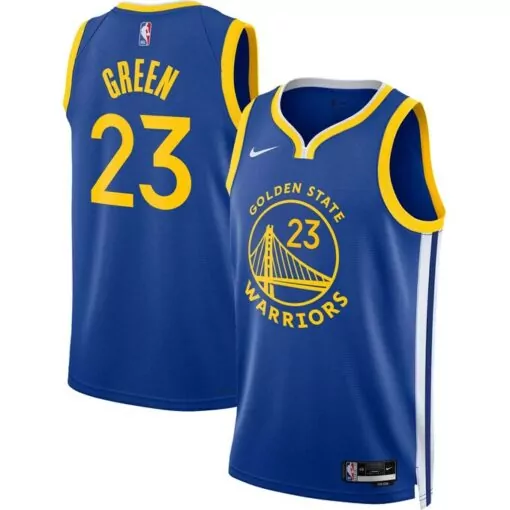 Draymond Green 23 Jersey Royal Blue Golden State Warriors Men Yellow White Unisex