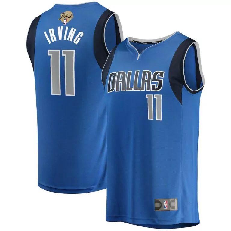 Kyrie Irving 11 Dallas Mavericks Jersey Blue Finals Men Navy Grey Replica Icon